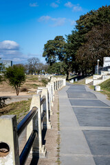 Vertical shot of a coastal pathway on a sunny day in Santa Fe, Argentina