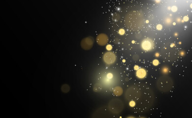 Obraz premium Beautiful sparks shine with special light. Vector sparkles on a transparent background. Christmas abstract pattern. A beautiful illustration for the postcard. The background for the image. Luminaries.