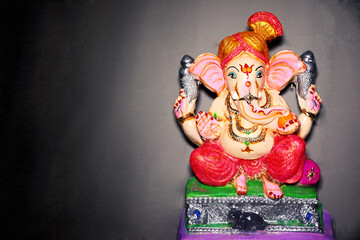 Beautiful idol of Lord Ganesha, elephant-headed Hindu God, Ganesh Chaturthi is the most famous...