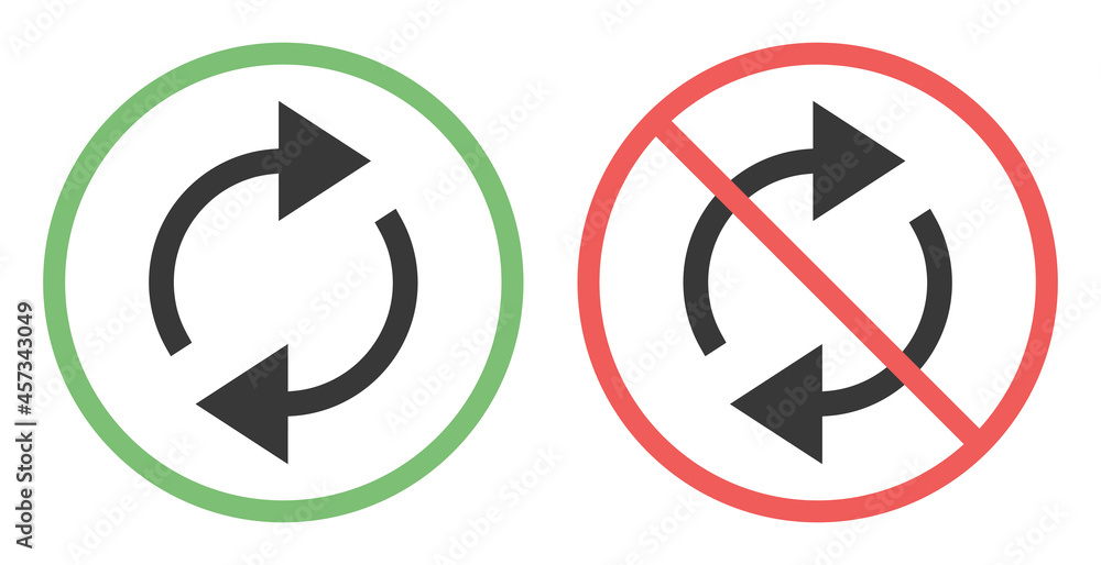 Poster No change sign. Replace, refresh and update icon vector illustration.