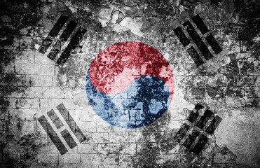 Old  texture background with flag