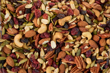 Variation of nuts in the market.