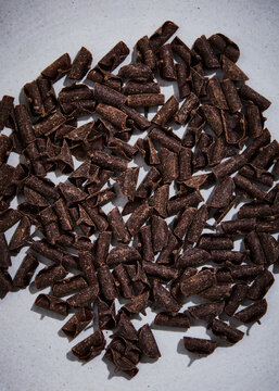 chocolate shavings close up