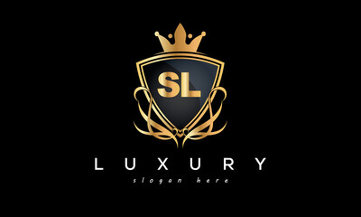 Fototapeta na wymiar SL creative luxury letter logo