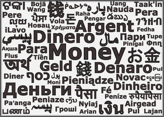 Dinero en multitud y variedad de idiomas