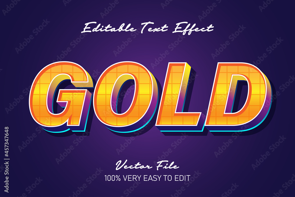 Poster gold pop art modern text effect