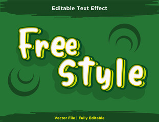 freestyle editable text effect vector