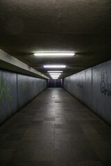 dark underground tunnel corridor