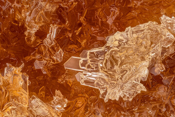 Crystalized honey (African lychee), white crystals forming regular shapes. Microscope photo, image...