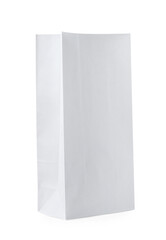 New open paper bag isolated on white