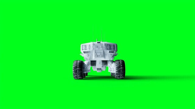 Rover isolate on green screen. Realistic 4k animation.