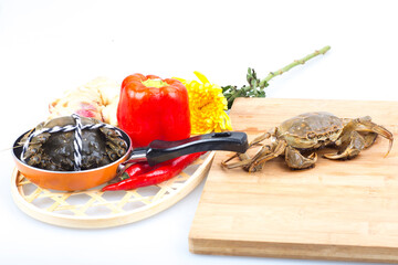 Crabs on a white background