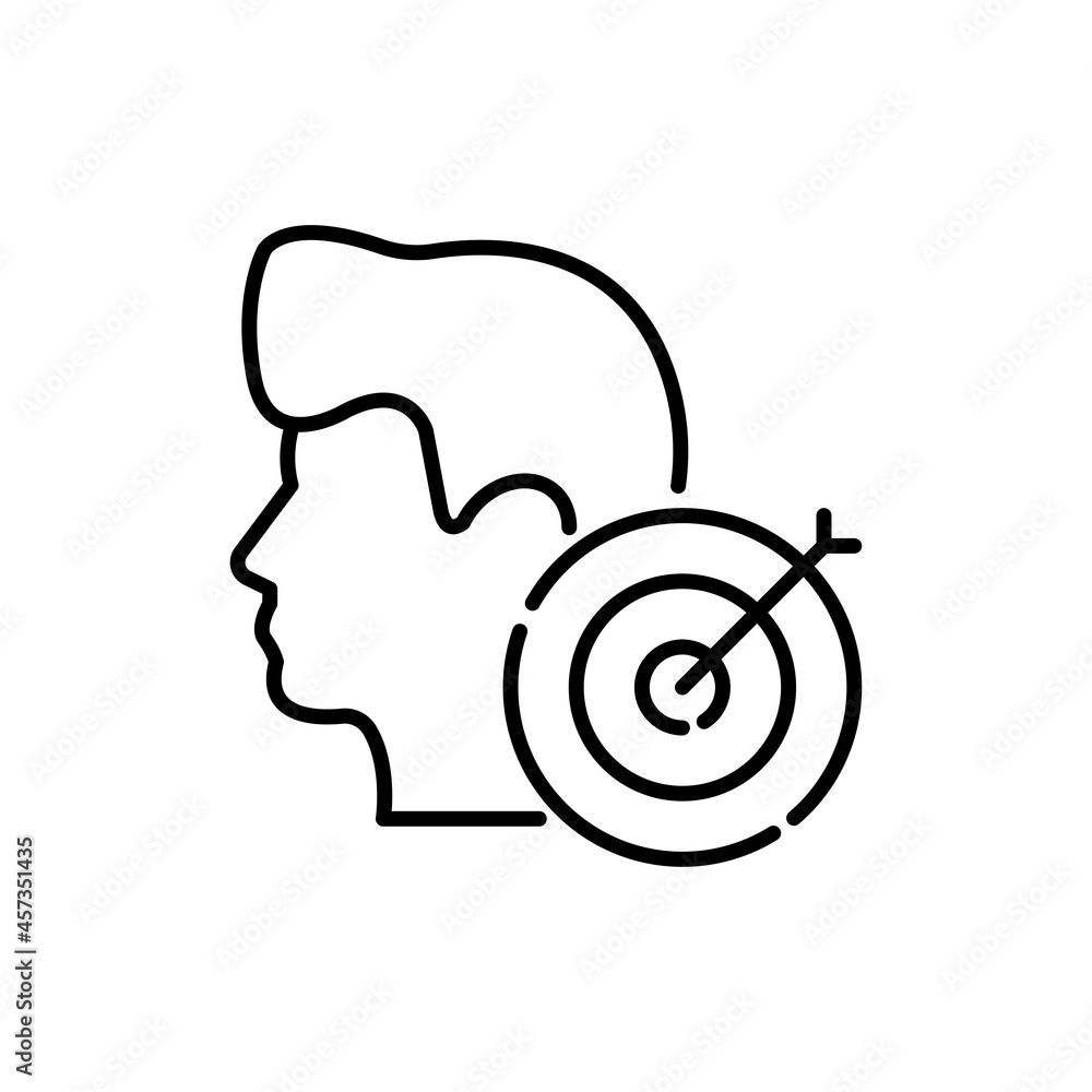 Poster man target vector outline icon style illustration. eps 10 file