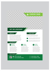 Green modern business flyer design template