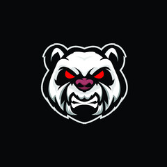 panda head logo mascot template