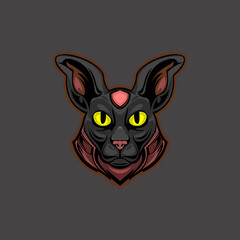Cat Anubis Mascot Logo Template