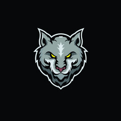 Fototapeta premium wolf head logo mascot template