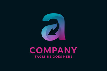 Obraz premium logotype letter D with arrow logo design inspiration