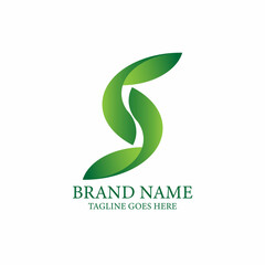 S leaf letter design logo vector. S leaf design logo business vector