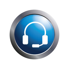 Blue support button.