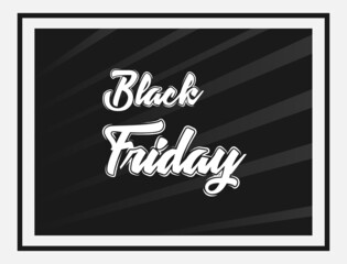 Obraz premium Black Friday design with dark background and text and shining light 
