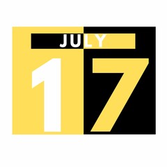 July 17 . Modern daily calendar icon .date ,day, month .calendar for the month of July