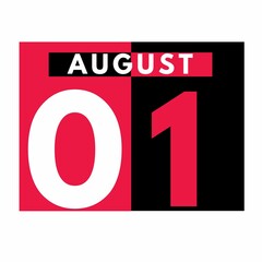 August 1 . Modern daily calendar icon .date ,day, month .calendar for the month of August