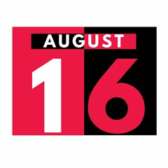 August 16 . Modern daily calendar icon .date ,day, month .calendar for the month of August