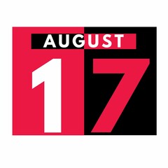 August 17 . Modern daily calendar icon .date ,day, month .calendar for the month of August