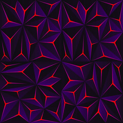 Abstract dark polygon background with light effect