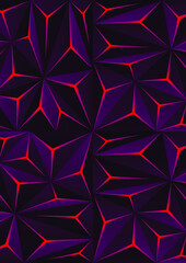 Abstract dark polygon background with light effect