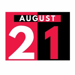 Fototapeta premium August 21 . Modern daily calendar icon .date ,day, month .calendar for the month of August
