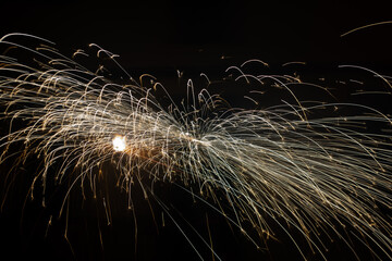 beautiful explosion of stars with circular fall with dark background