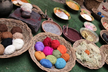 Natural dye colored yarn