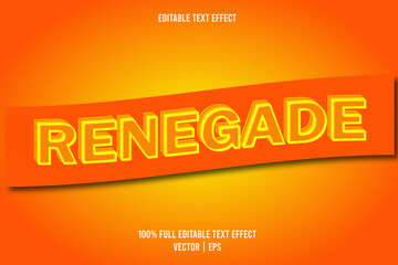 Obraz premium Renegade 3 Dimension text effect orange color