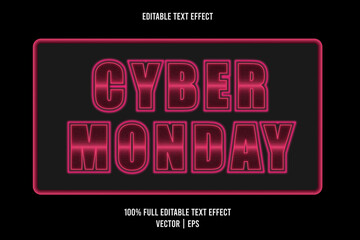 Cyber monday editable text effect pink color