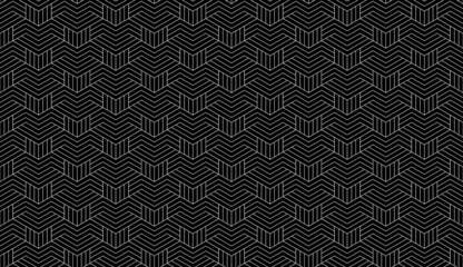 Fototapeta premium Abstract geometric pattern with stripes, lines. Seamless vector background. White and black ornament. Simple lattice graphic design