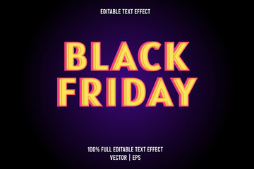 Fototapeta na wymiar Black friday editable text effect yellow and pink color