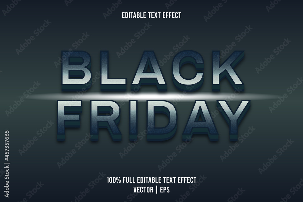 Wall mural Black friday editable text effect dark blue color