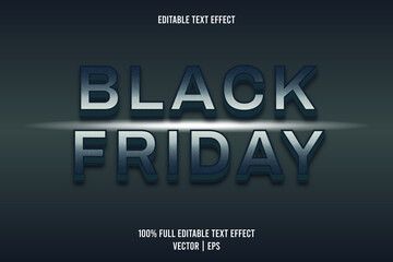 Black friday editable text effect dark blue color