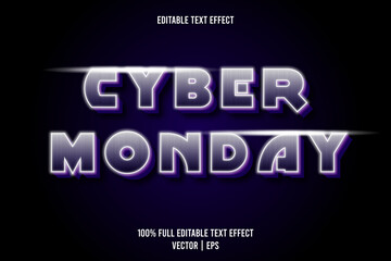 Cyber monday editable text effect purple color