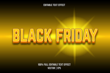 Black friday editable text effect yellow color