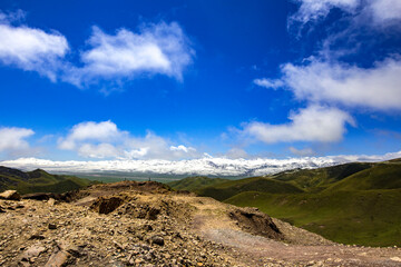 White clouds in the blue sky