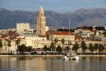 Beautiful promenade in Split, Croatia.
