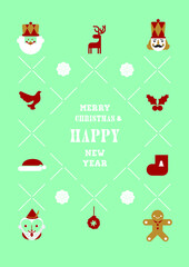 Christmas greetings design - line graphic