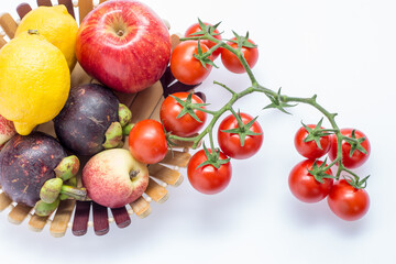 Fruit on a white background