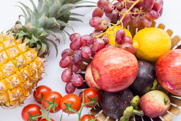 Fruit on a white background