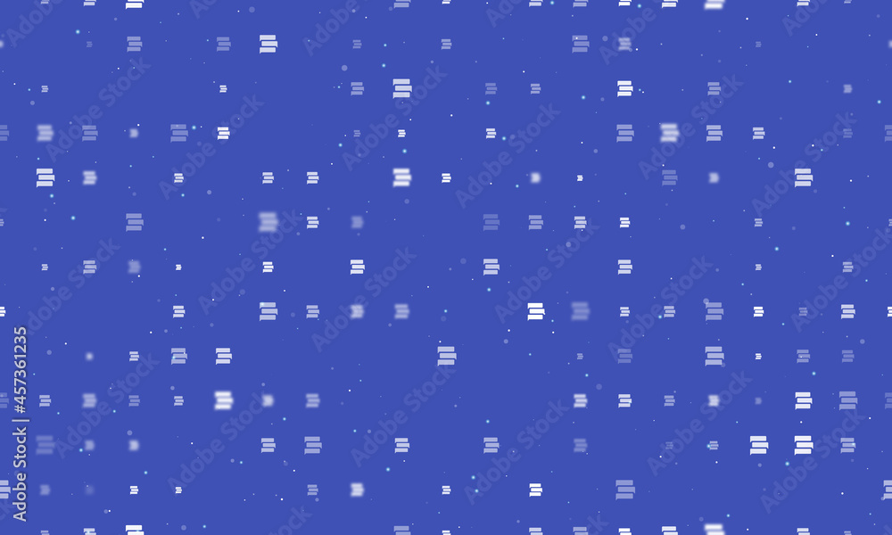 Poster seamless background pattern of evenly spaced white discussion symbols of different sizes and opacity