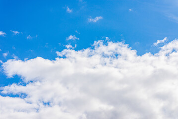 Beautiful blue sky,white cloud background. Shape independent, Elements of nature.Wonderful sky. Beautiful fluffy clouds
