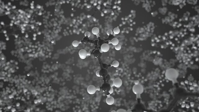Molecule of limonene, conceptual molecular model. Scientific looping 3d animation
